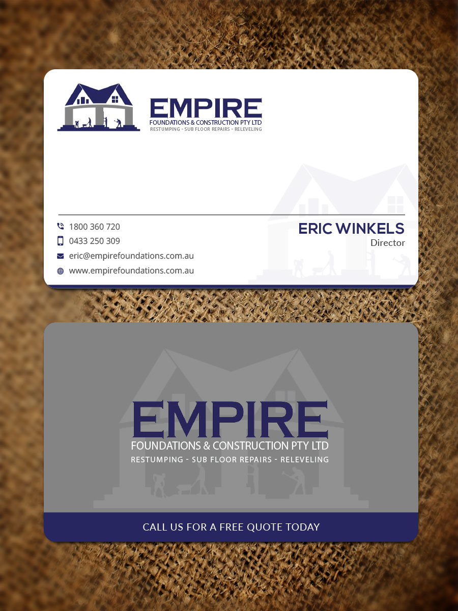 Business Card Design by Bold Pixels for E K advanced carpentry  | Design #21756013