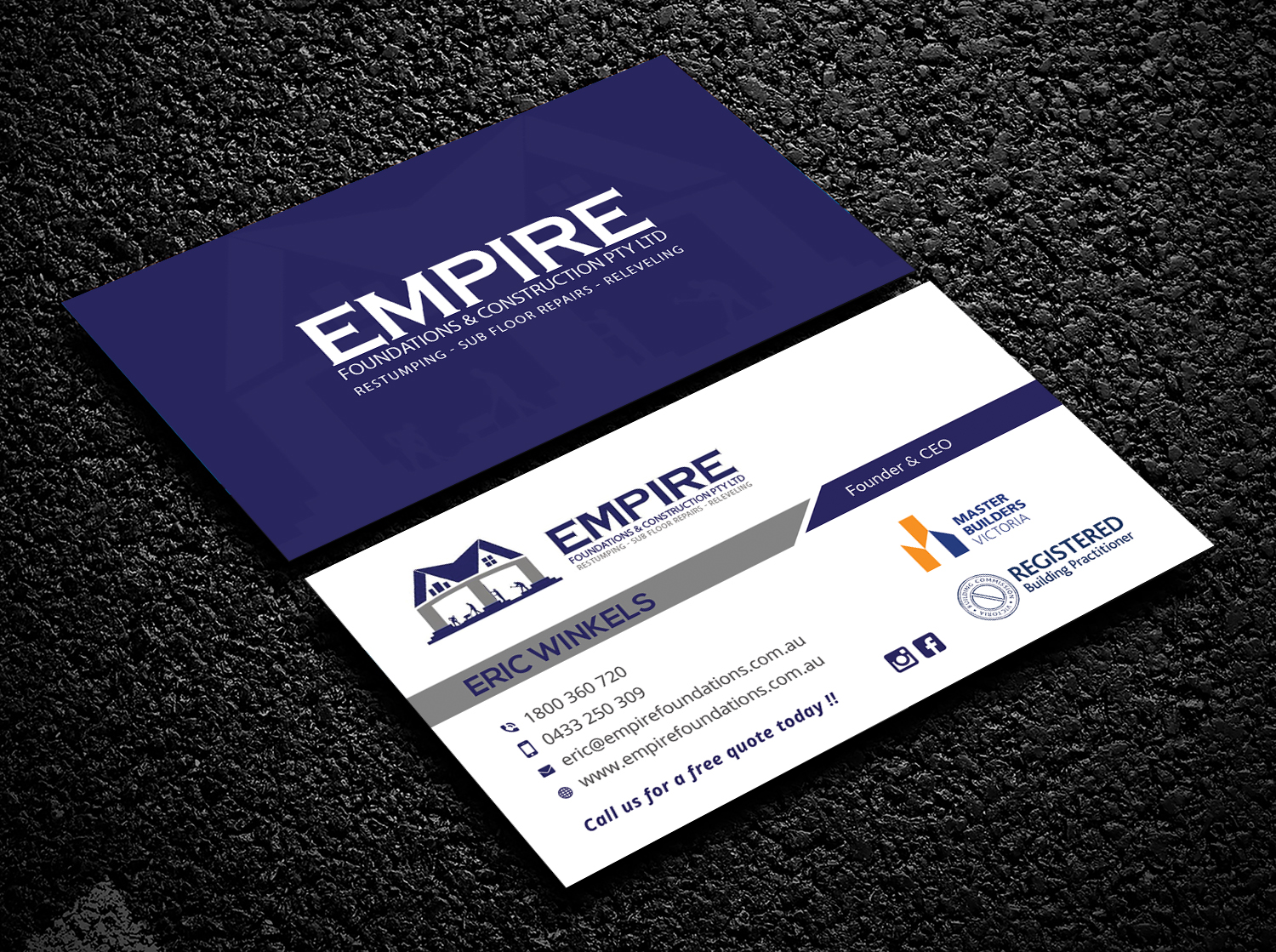 Business Card Design by Bold Pixels for E K advanced carpentry  | Design #21765946