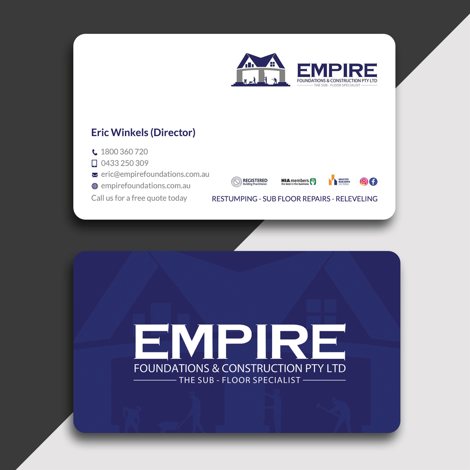 Business Card Design by Srabon55014 for E K advanced carpentry  | Design #21757935