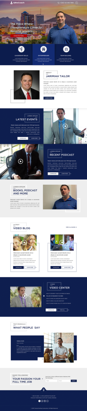 qb to coach - jerimiah taylor personal speaking/consulting website | Diseño Web por Sbss