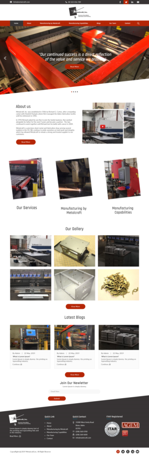 web design for a metal production company | Web Design by bdesigner9