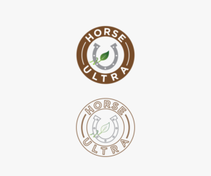 We want:  the logo use the Green leaf with vine/Gray Horse shoe/white letters/Dark Brown Banner/7 holes in the horseshoe (round,rectangular or oblong) all capital letters/transparent background/  | Logo Design by Salina R