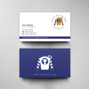 Taste of Victory Stables Business Cards with logo | Business Card Design by chandrayaan.creative