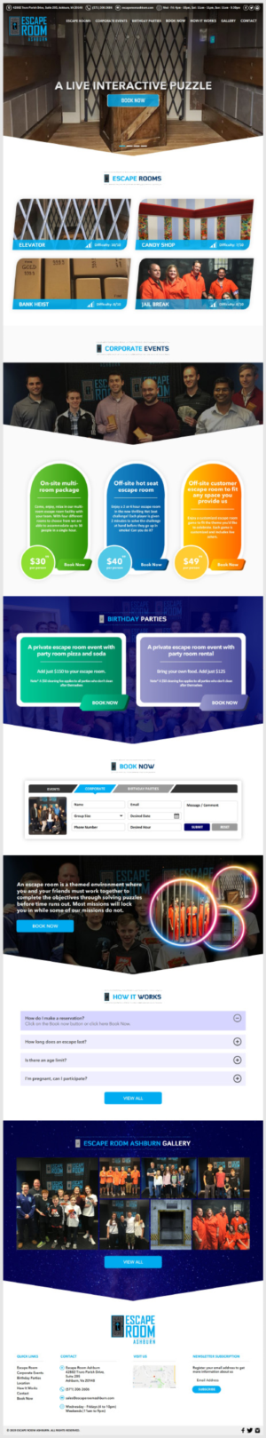 Website Redesign Project Escape Room Ashburn | Web Design by -Marc-