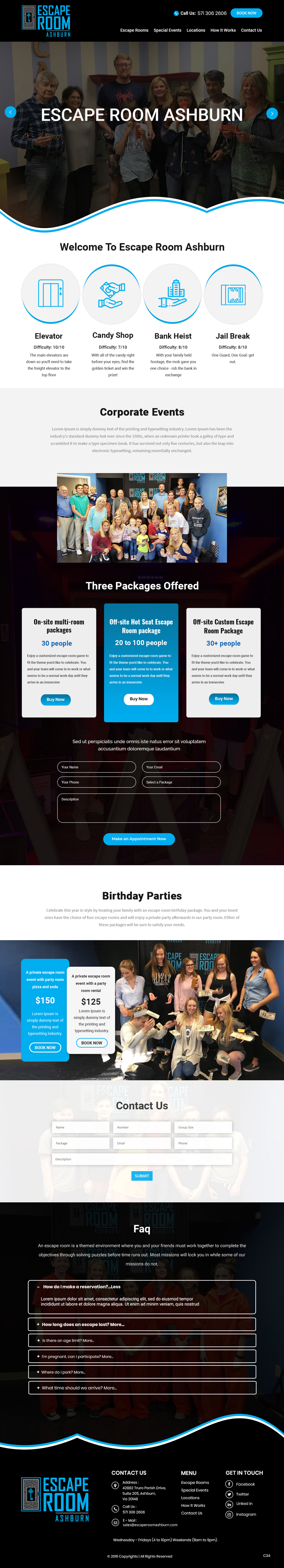 Web Design by pb for Escape Room Ashburn | Design #21782460