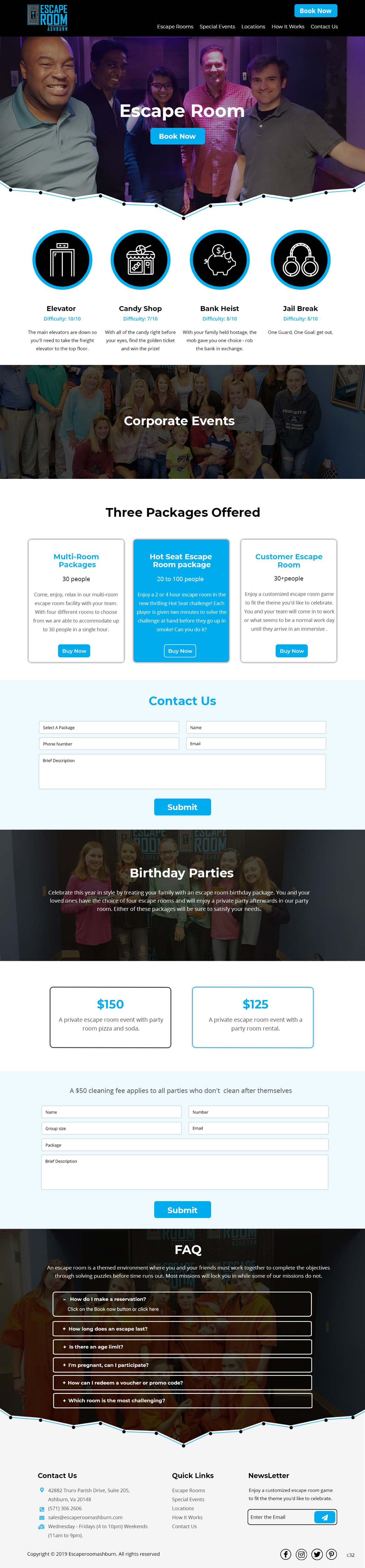 Web Design by pb for Escape Room Ashburn | Design #21782461