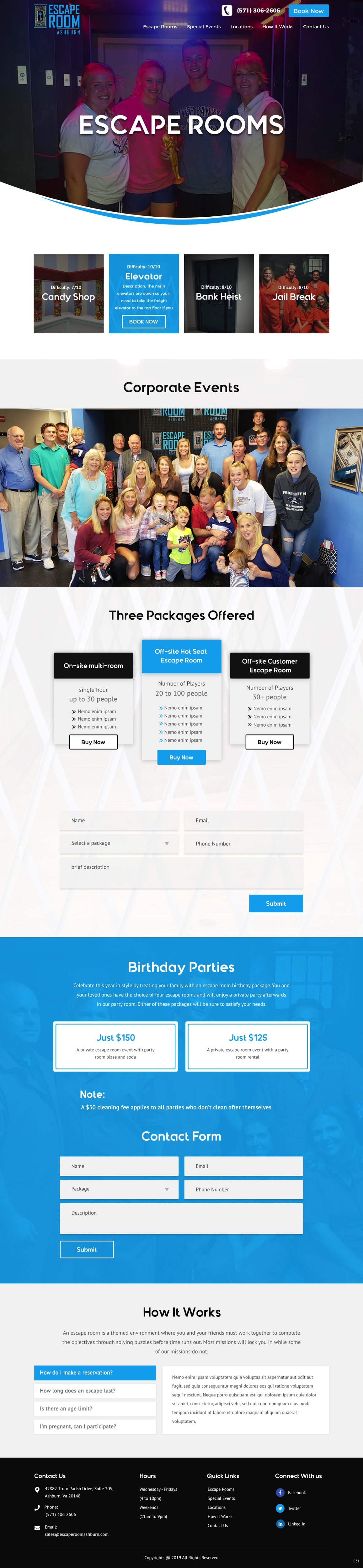 Web Design by pb for Escape Room Ashburn | Design #21816514