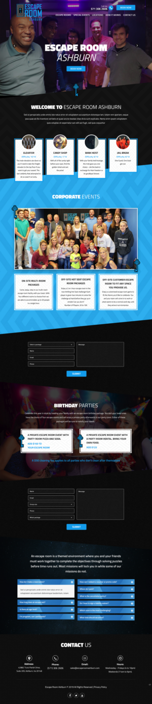 Web Design by pb for Escape Room Ashburn | Design #21816515