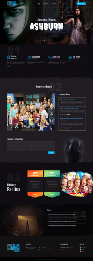 Website Redesign Project Escape Room Ashburn | Web Design by sai.designer87