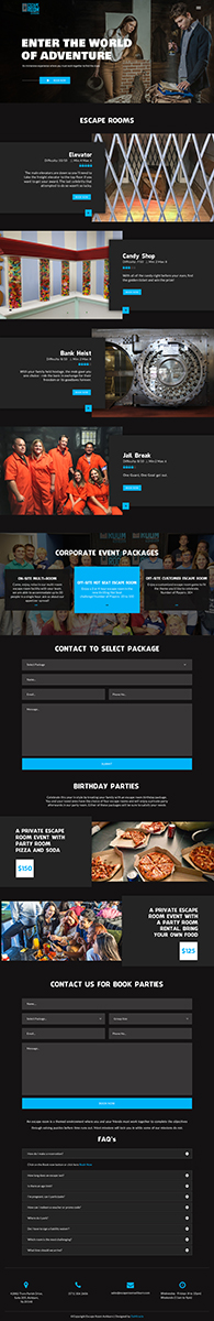 Website Redesign Project Escape Room Ashburn | Web Design by Da Miracle