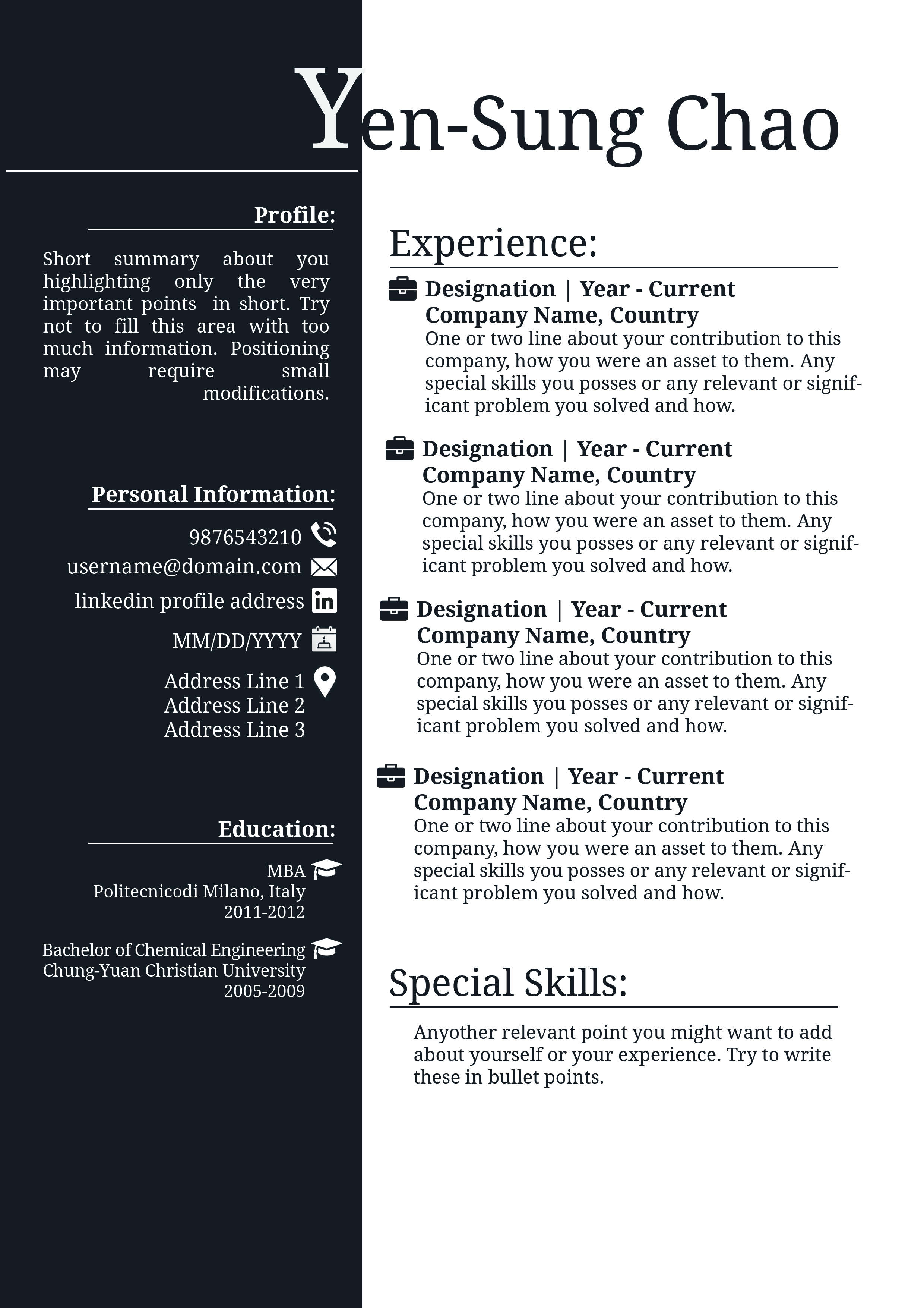 Resume Design by ZahraQ for this project | Design #21830232