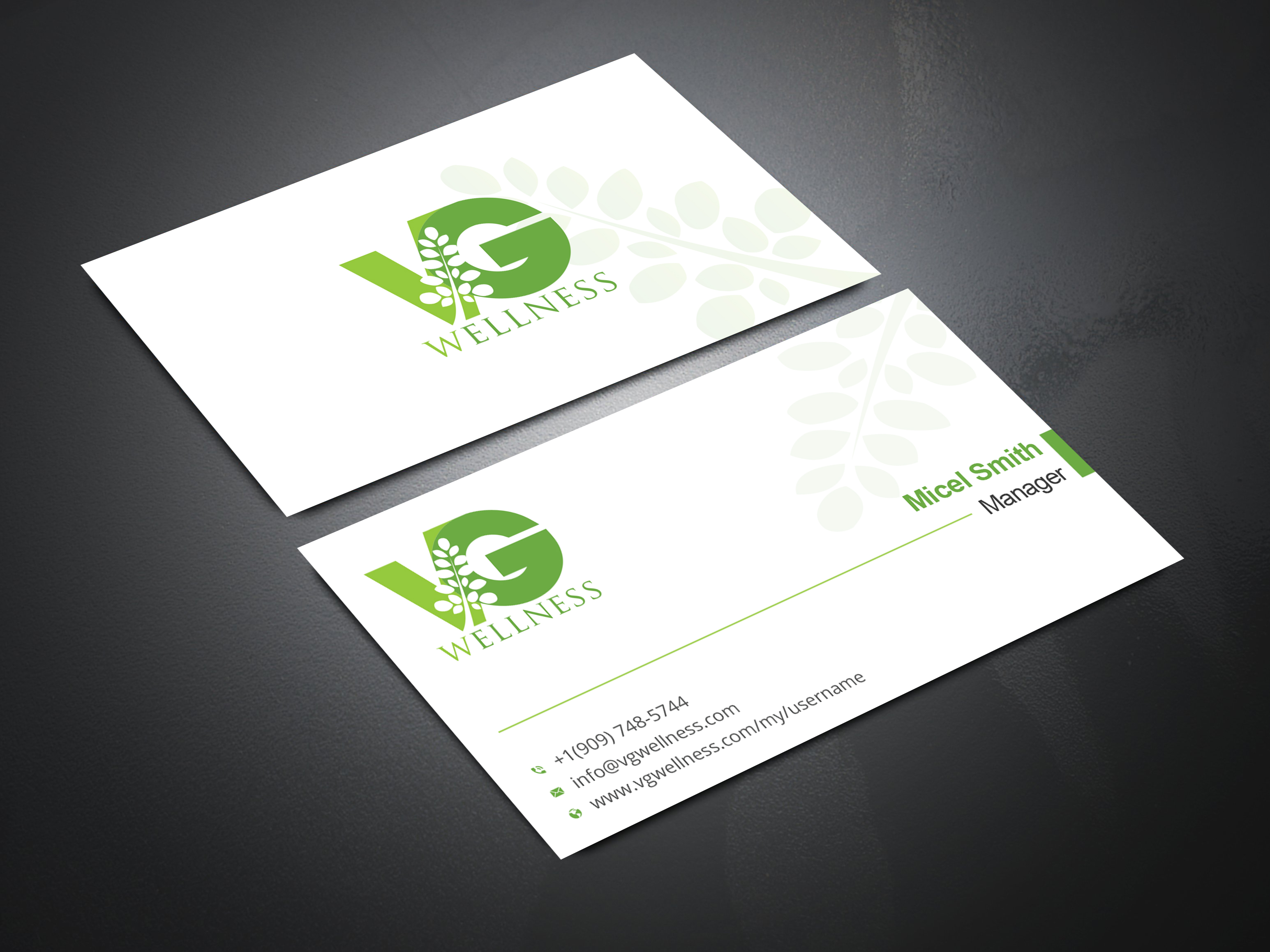 Diseño de Tarjeta de Presentación por Uttom 2 para VG Wellness LLC | Diseño #21783316