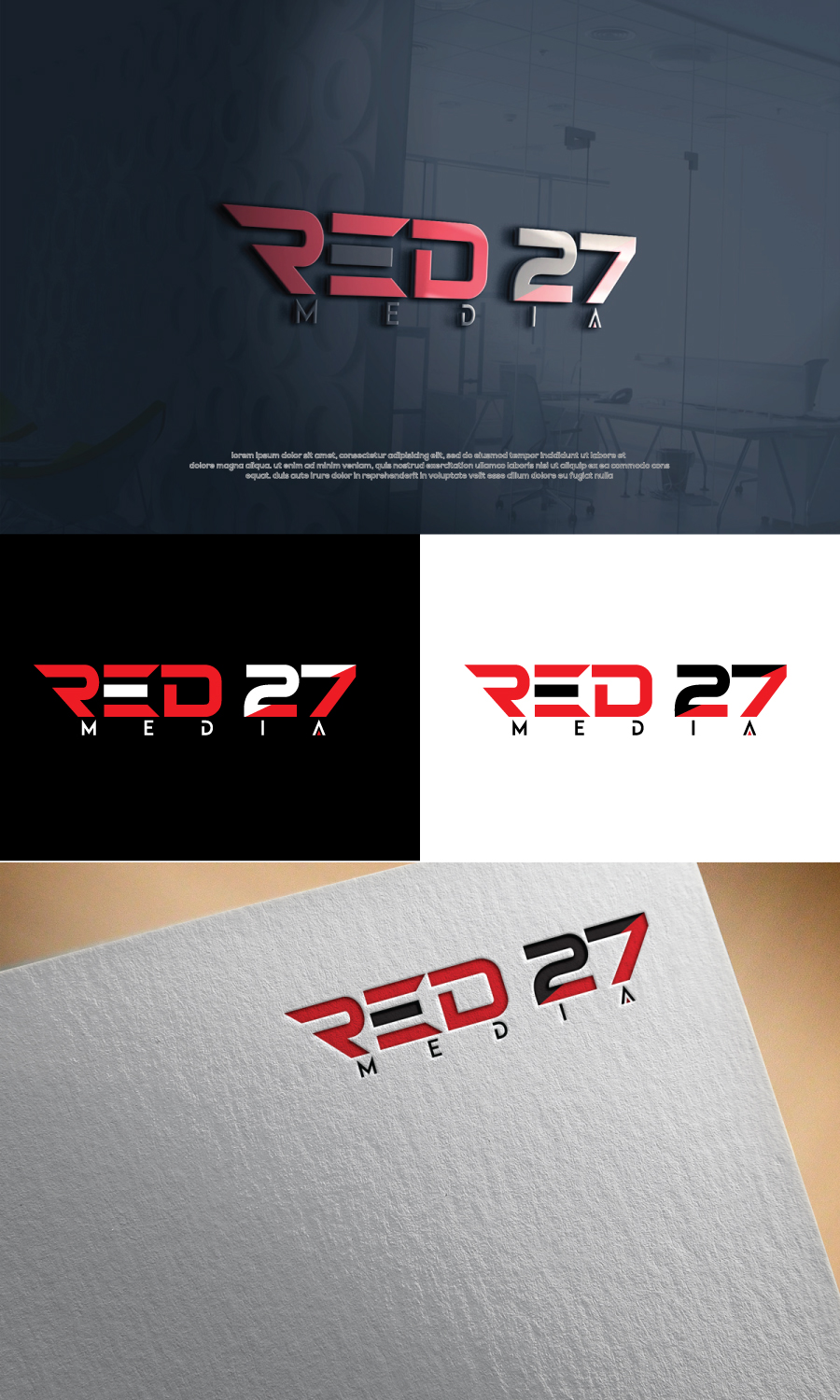 Diseño de Logo por jarin 28 para Red 27 Media | Diseño #21809626