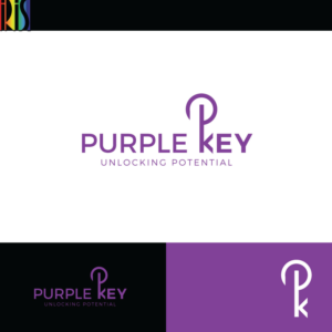 Purple Key with or without the tag line "unlocking potential"  | Logo Design by Iris 3