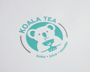 Koala Tea (underneath “boba • juice. • smoothie” | Logo Design by hoaihoai
