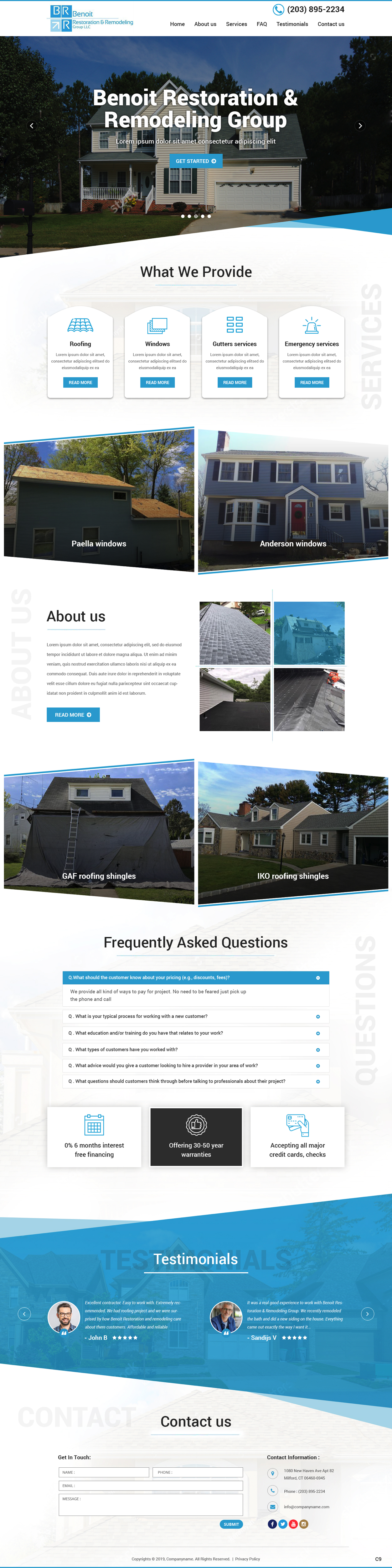 Web Design by pb for Benoit Restoration & Remodeling Group LLC | Design #21808572
