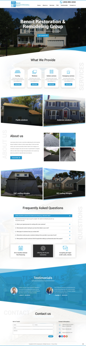Web Design by pb for Benoit Restoration & Remodeling Group LLC | Design #21808572