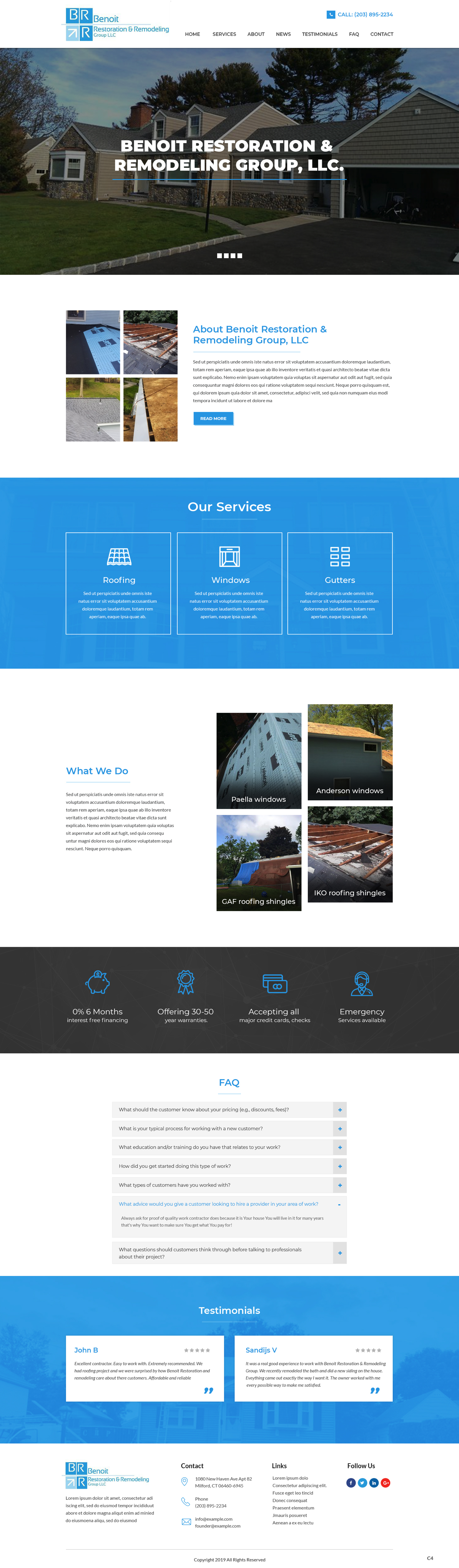 Web Design by pb for Benoit Restoration & Remodeling Group LLC | Design #21808575