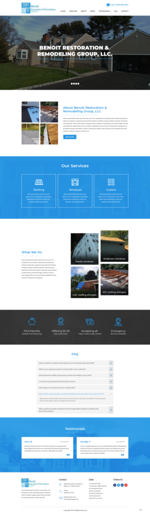 Web Design par pb pour Benoit Restoration & Remodeling Group LLC | Design : #21808575