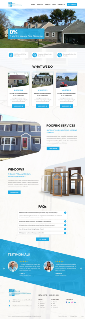 Web Design par pb pour Benoit Restoration & Remodeling Group LLC | Design : #21808576