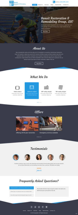 Web Design par pb pour Benoit Restoration & Remodeling Group LLC | Design : #21808586