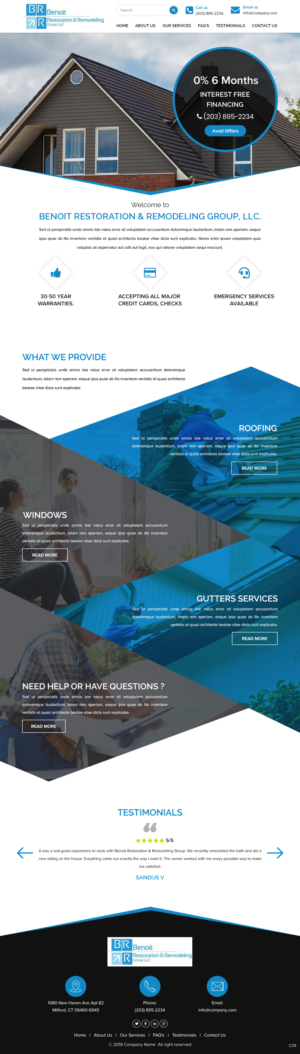 Web Design par pb pour Benoit Restoration & Remodeling Group LLC | Design : #21808587