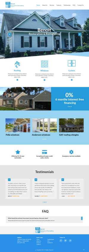 Web Design par pb pour Benoit Restoration & Remodeling Group LLC | Design : #21808592