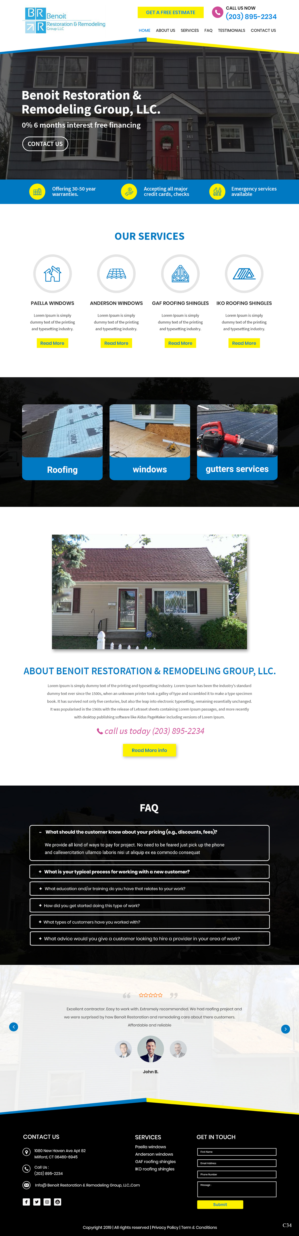 Web Design by pb for Benoit Restoration & Remodeling Group LLC | Design #21808593