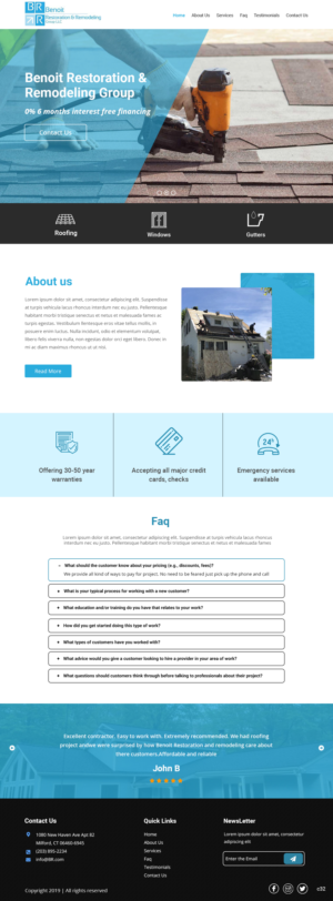Web Design par pb pour Benoit Restoration & Remodeling Group LLC | Design : #21808596