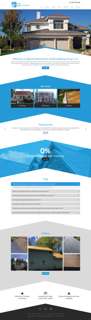 Web Design par pb pour Benoit Restoration & Remodeling Group LLC | Design : #21808597