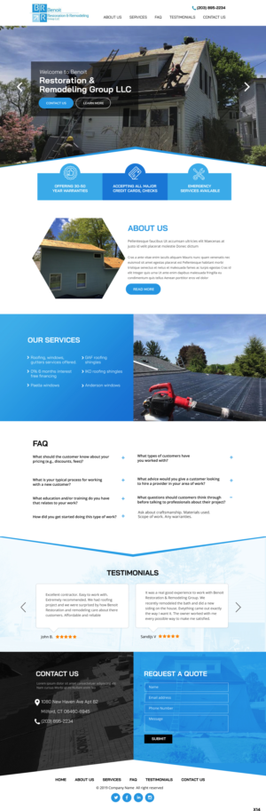 Web Design par pb pour Benoit Restoration & Remodeling Group LLC | Design : #21808604