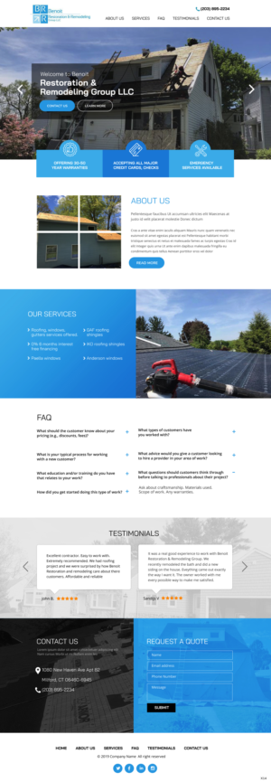 Web Design par pb pour Benoit Restoration & Remodeling Group LLC | Design : #21808605