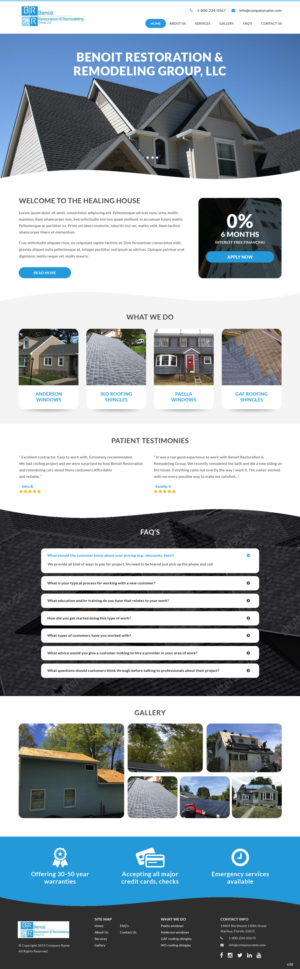 Web Design par pb pour Benoit Restoration & Remodeling Group LLC | Design : #21808606