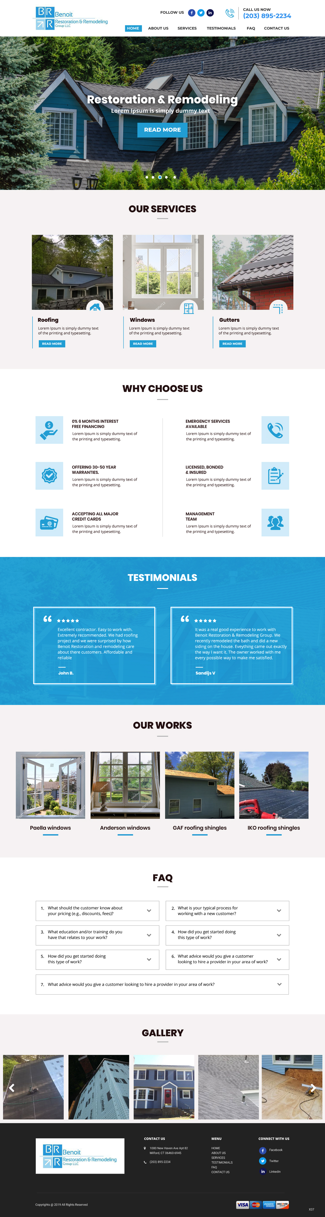 Web Design by pb for Benoit Restoration & Remodeling Group LLC | Design #21808607