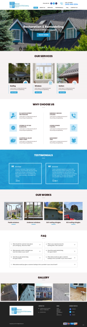 Web Design par pb pour Benoit Restoration & Remodeling Group LLC | Design : #21808607