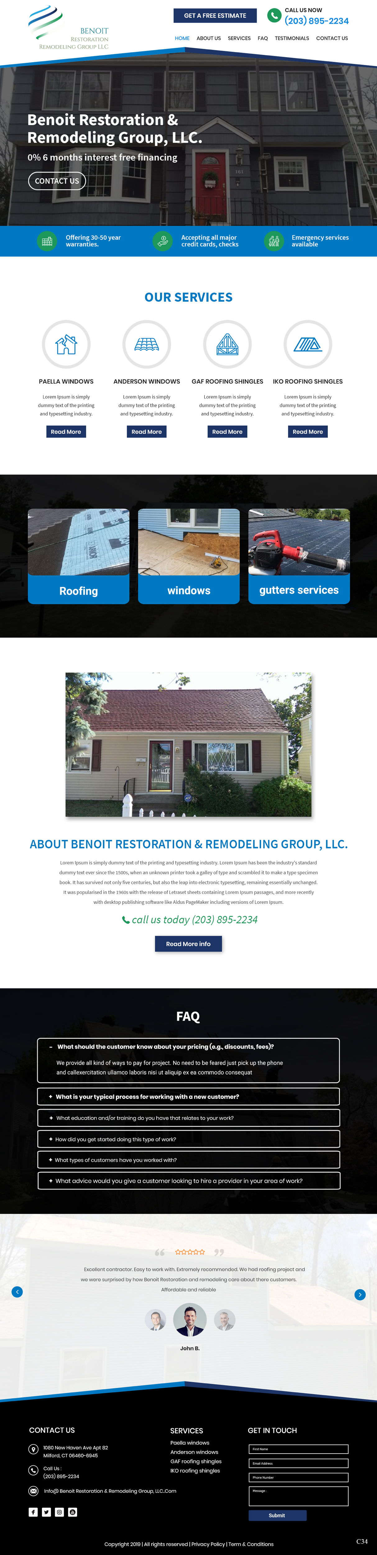 Web Design by pb for Benoit Restoration & Remodeling Group LLC | Design #21816481