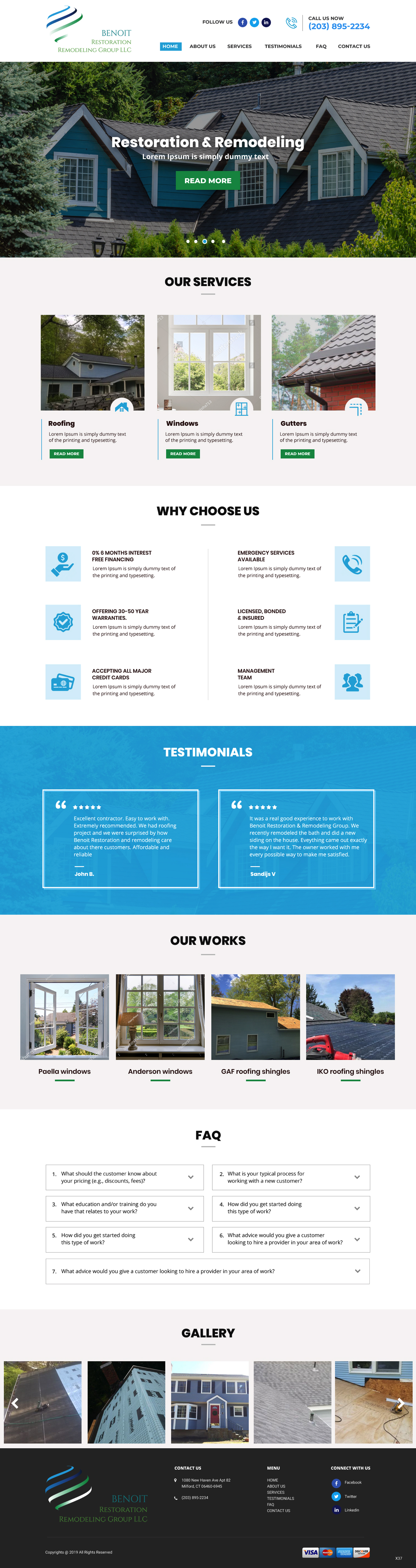 Web Design by pb for Benoit Restoration & Remodeling Group LLC | Design #21816484