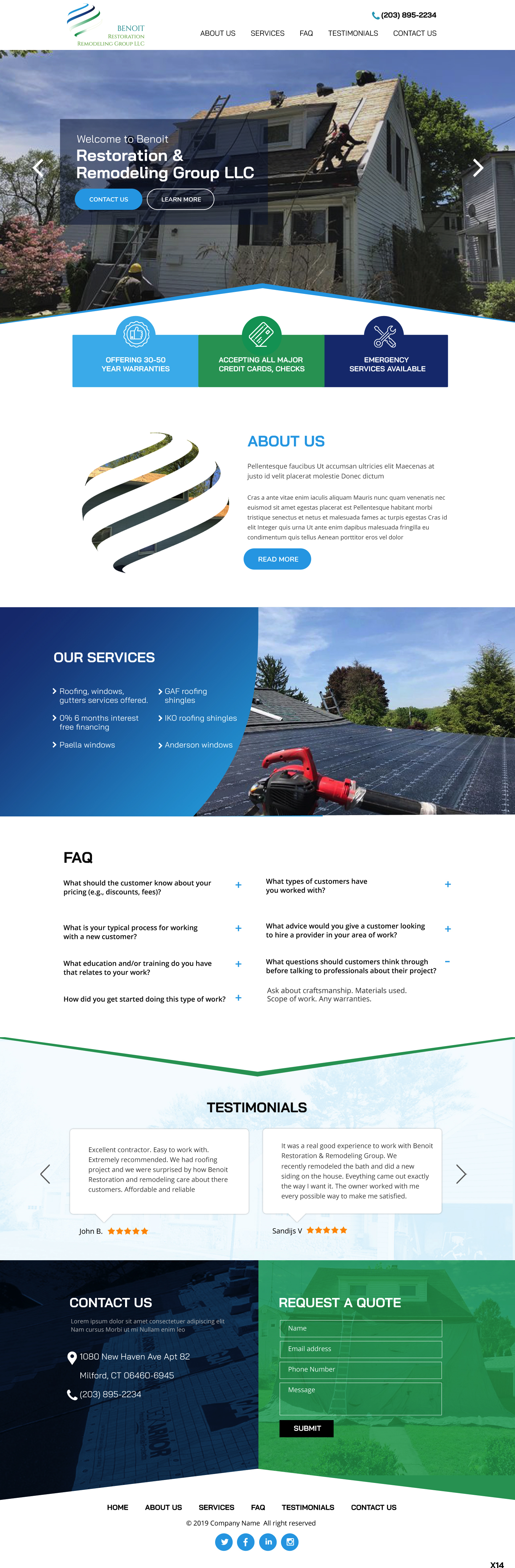 Web Design by pb for Benoit Restoration & Remodeling Group LLC | Design #21816485