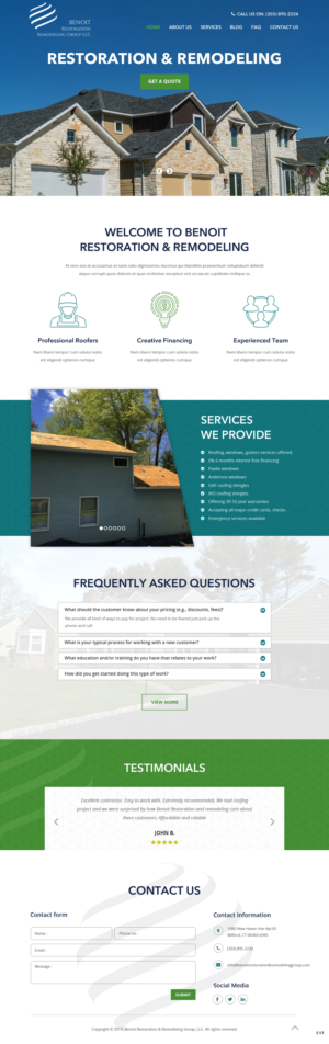 Web Design by pb for Benoit Restoration & Remodeling Group LLC | Design: #21816487