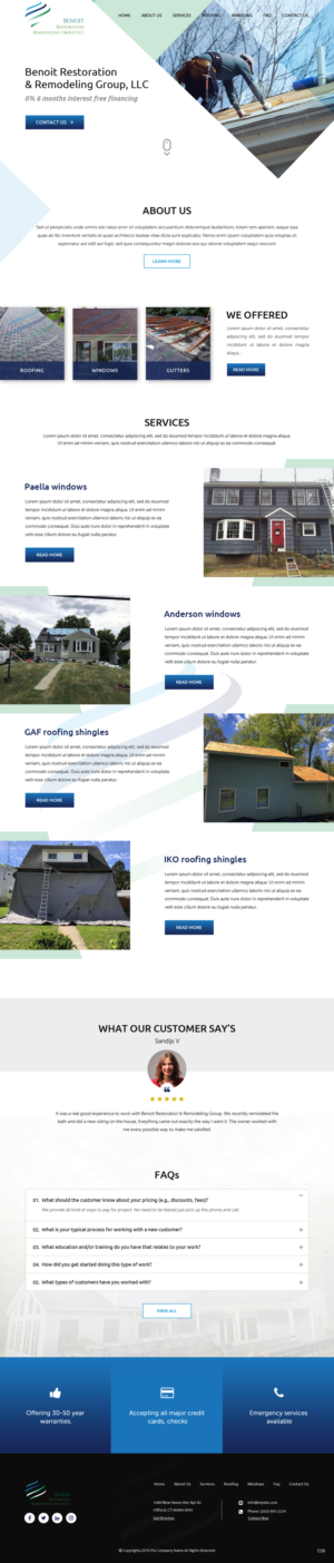 Web Design by pb for Benoit Restoration & Remodeling Group LLC | Design: #21816488