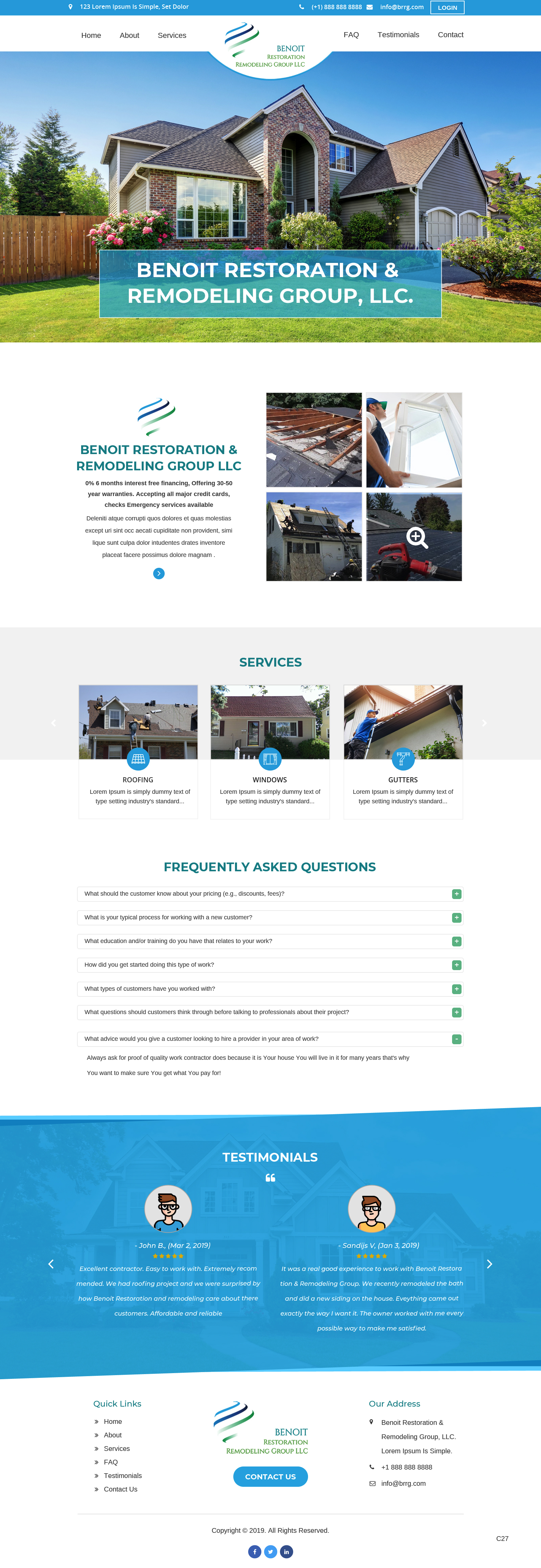 Web Design by pb for Benoit Restoration & Remodeling Group LLC | Design #21816490