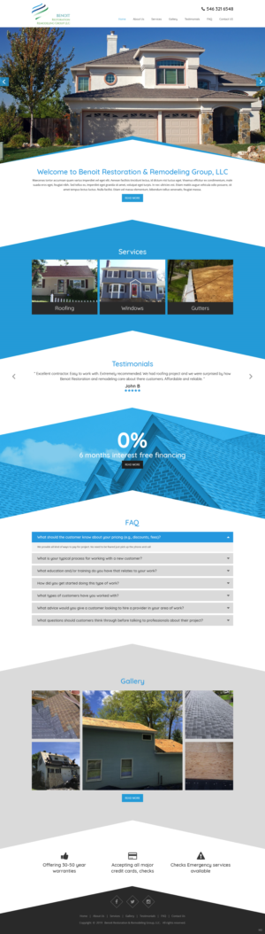 Web Design by pb for Benoit Restoration & Remodeling Group LLC | Design: #21816498