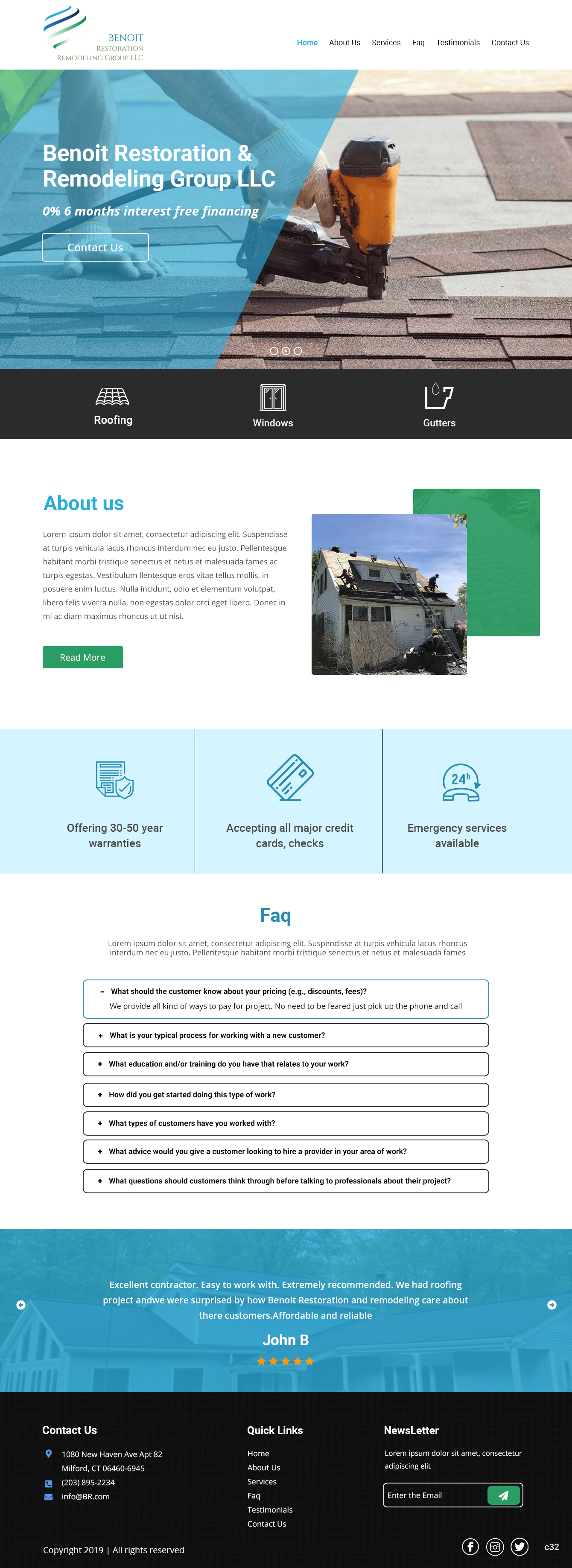 Web Design by pb for Benoit Restoration & Remodeling Group LLC | Design #21816503