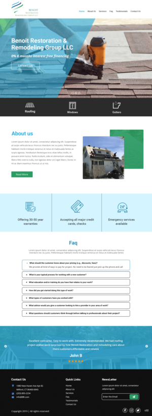 Web Design by pb for Benoit Restoration & Remodeling Group LLC | Design: #21816503