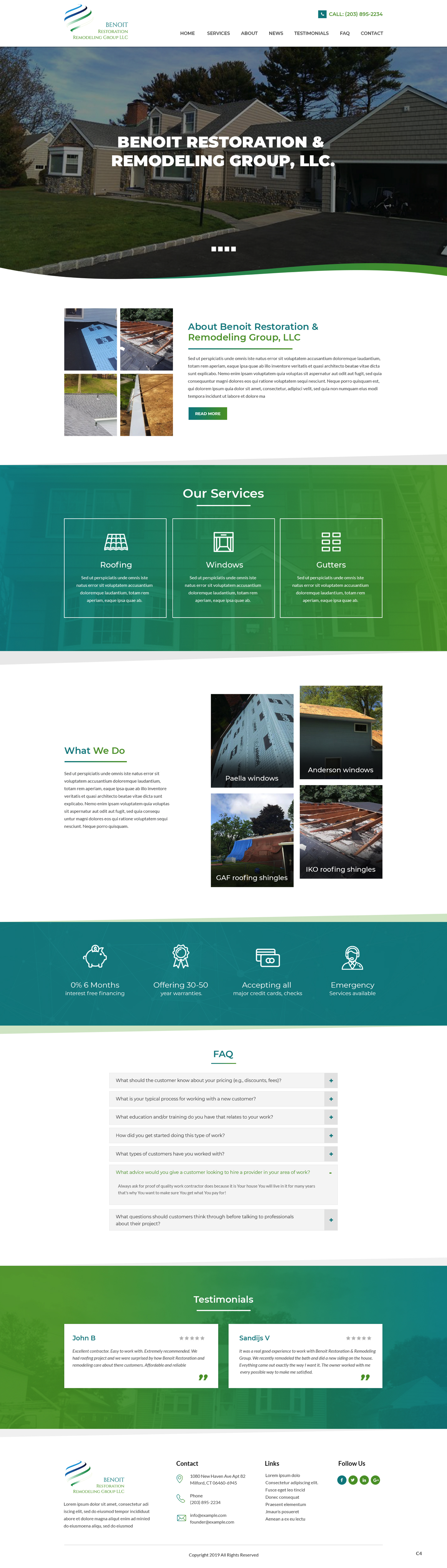 Web Design by pb for Benoit Restoration & Remodeling Group LLC | Design #21816505