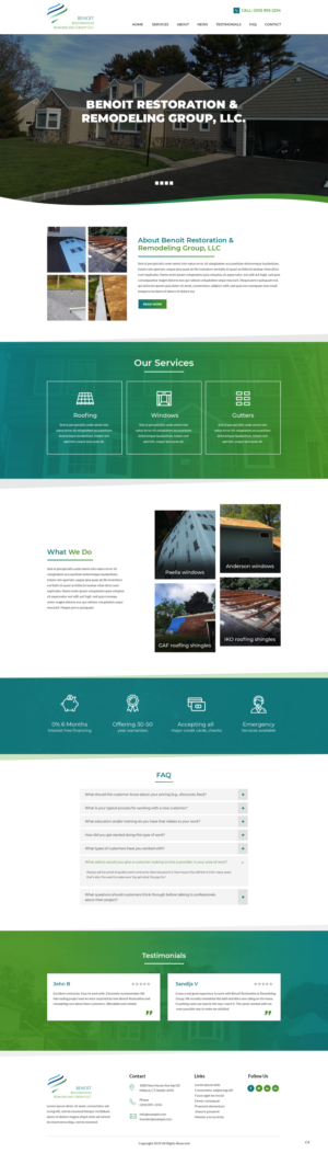 Web Design by pb for Benoit Restoration & Remodeling Group LLC | Design: #21816505