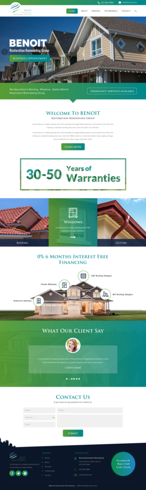 Web Design par rightway pour Benoit Restoration & Remodeling Group LLC | Design : #21816891