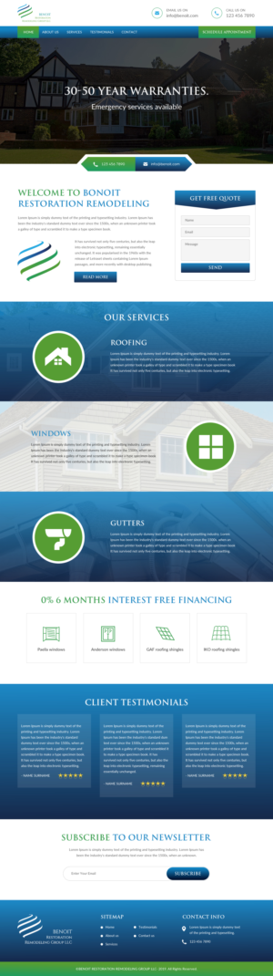 Web Design by rightway for Benoit Restoration & Remodeling Group LLC | Design #21816892