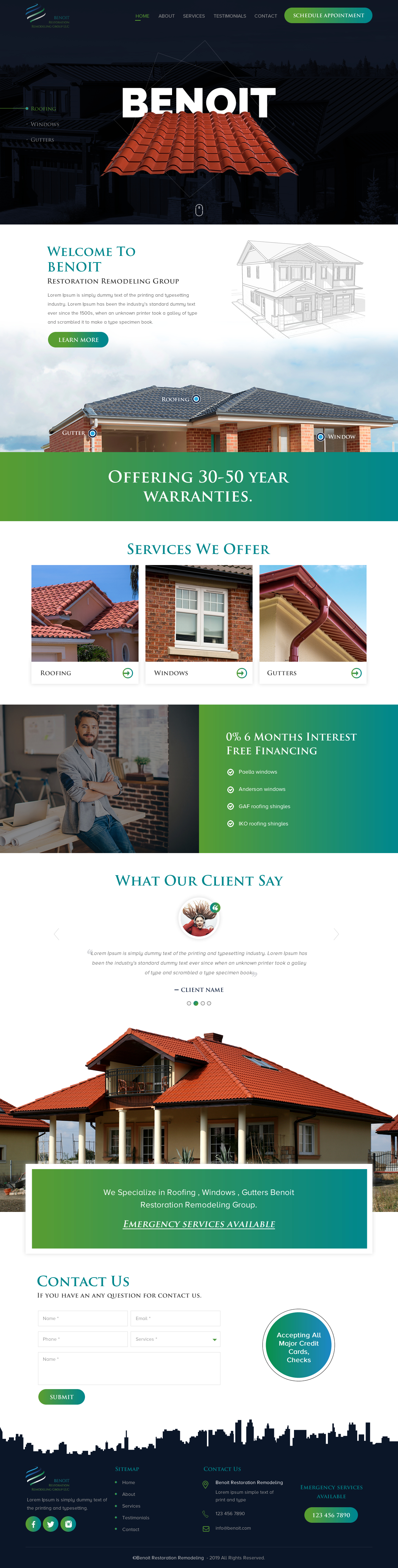 Web Design by rightway for Benoit Restoration & Remodeling Group LLC | Design #21816893