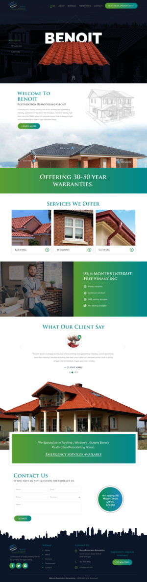Web Design by rightway for Benoit Restoration & Remodeling Group LLC | Design: #21816893